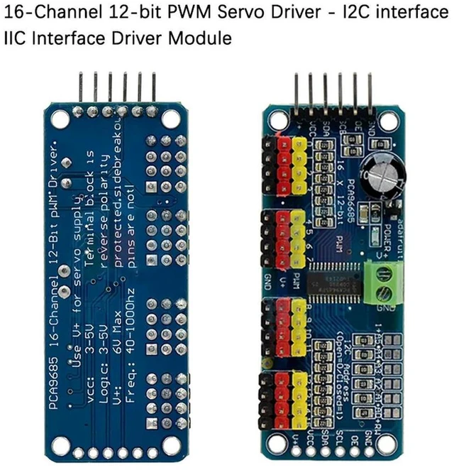 Main image of PCA9685 16-Channel 12-bit PWM Servo Driver Board I2C Interface Module Multi-Channel Servo Control Shield DIY Servo Driver Module for Raspberry Pi DIY Servo Shield