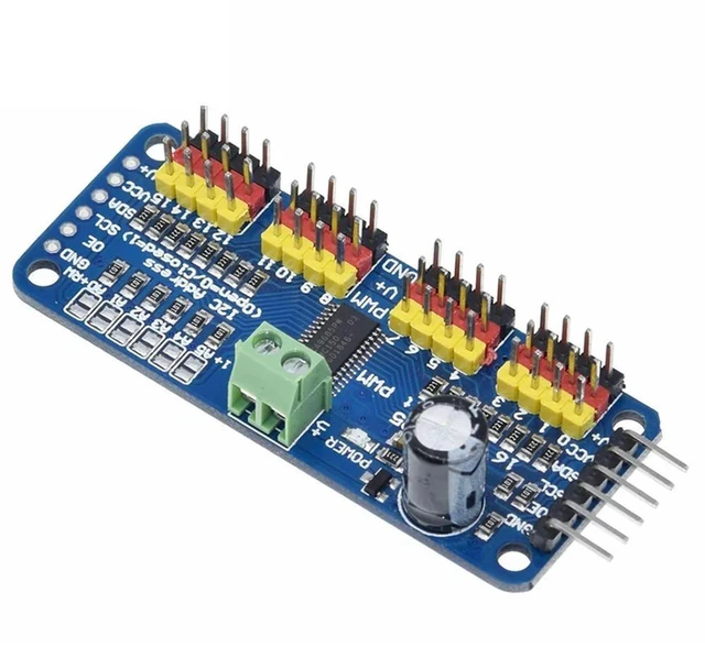 Alt view image 3 of 3 - PCA9685 16-Channel 12-bit PWM Servo Driver Board I2C Interface Module Multi-Channel Servo Control Shield DIY Servo Driver Module for Raspberry Pi DIY Servo Shield