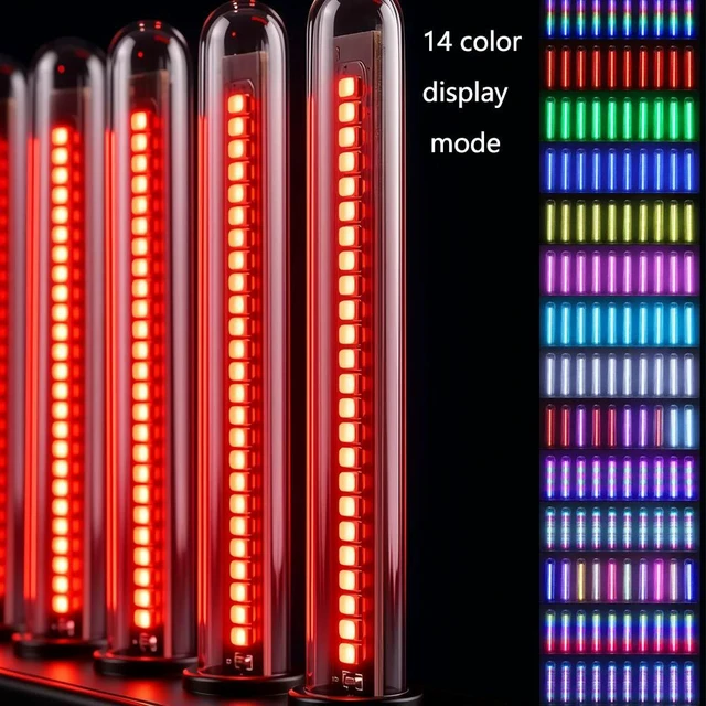 Alt view image 3 of 3 - LED Spectrum Lamp Sound Activated Music Spectrum Light Pick Up Sound Control Glow Atmosphere Lamp Audio Reactive Ambient Lighting for Music and Room Atmosphere