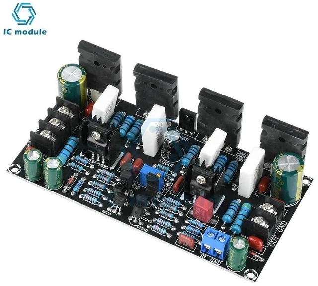 Alt view image 2 of 3 - 200W Mono Power Amplifier Board DC 20V90V 1943+5200 Power Tube Finished Audio Amplifier Module Single Channel Analog Amplifier Circuit with Built-in Protection for DIY Speaker Modification