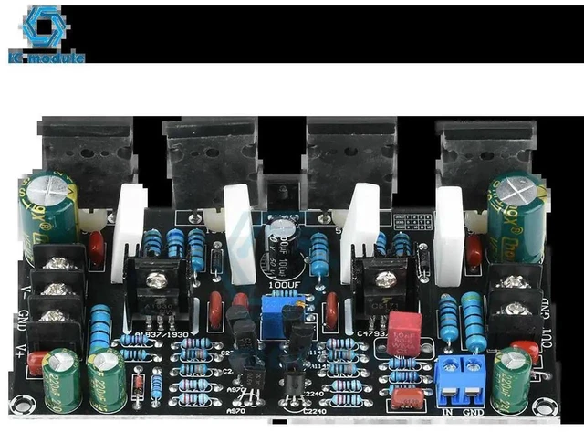 Alt view image 3 of 3 - 200W Mono Power Amplifier Board DC 20V90V 1943+5200 Power Tube Finished Audio Amplifier Module Single Channel Analog Amplifier Circuit with Built-in Protection for DIY Speaker Modification