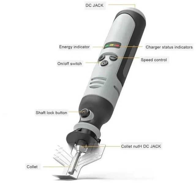 Alt view image 6 of 6 - Handheld Cordless Chainsaw Sharpener Electric Drill Driven High-Speed Grinding Tool Diamond-Coated Sharpening Bits Set Portable Chain Saw Tooth Restorer for Garden Farm Logging