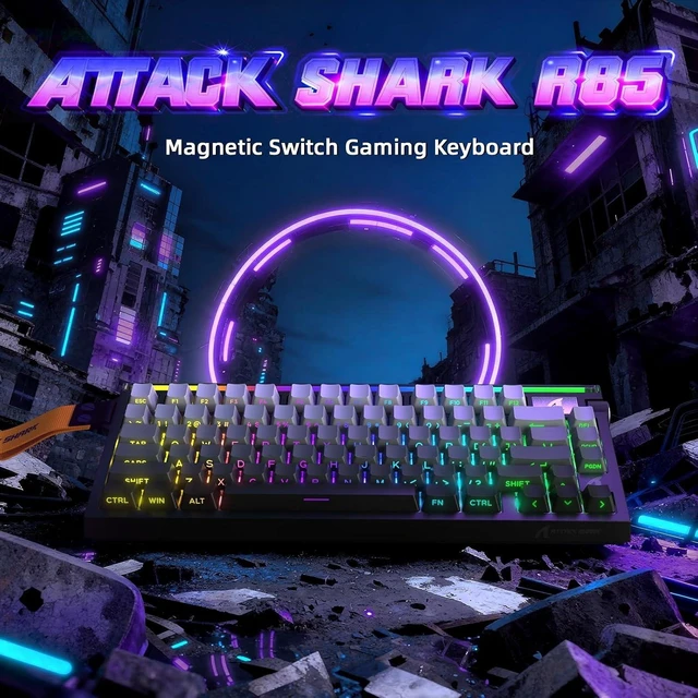 Alt view image 2 of 7 - R85 HE 75% Magnetic Gaming Keyboard Wired Hall Effect Keyboard with 8KHz Polling Rate 0.005mm Trigger Precision 256K Scan Rate Hot-Swappable Switches QMK Web Driver RGB Volume Knob Black Gradient
