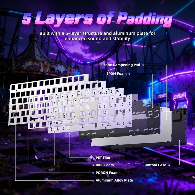 Alt view image 7 of 7 - R85 HE 75% Magnetic Gaming Keyboard Wired Hall Effect Keyboard with 8KHz Polling Rate 0.005mm Trigger Precision 256K Scan Rate Hot-Swappable Switches QMK Web Driver RGB Volume Knob Black Gradient