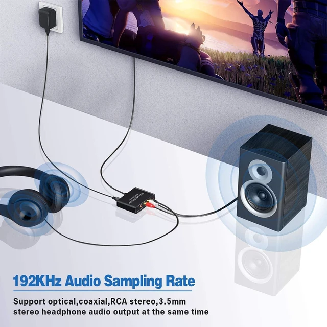 Alt view image 4 of 7 - HDMI ARC Audio Extractor DAC Converter Digital to Analog Converter 192KHz 24-Bit PCM/LPCM 3-Input Optical Toslink SPDIF/Coaxial/HDMI ARC Optical SPDIF Coaxial and 3.5mm Stereo L/R Outputs