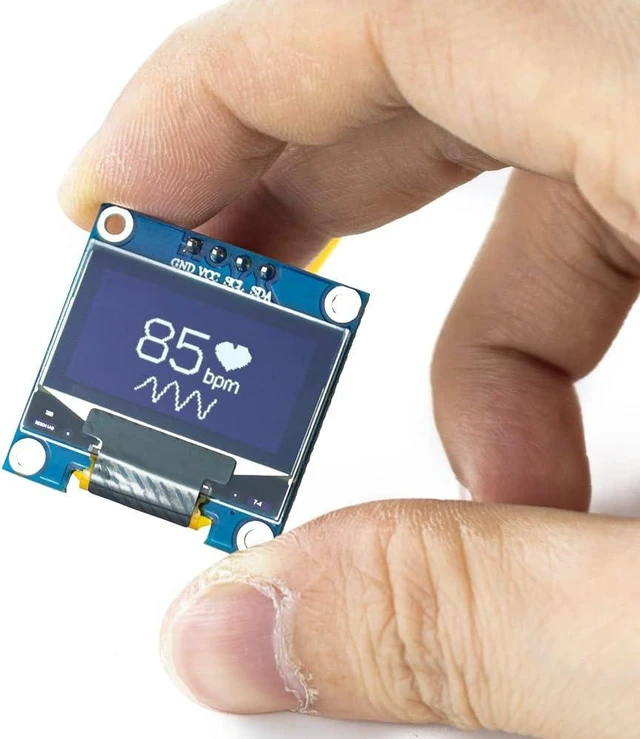 Alt view image 6 of 7 - 0.96-inch OLED Display Module SSD1306 128x64 Pixel I2C/IIC Screen Board Mini Self-Luminous Display 3.3V-5V DC >160° Viewing Angle For Raspberry Pi White 5 pcs