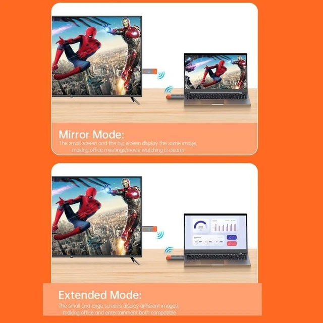 Alt view image 4 of 7 - Wireless HDMI Extender Kit with Transmitter and Receiver 328FT/100M 2.4G/5G HDMI Video and Audio Transmission 4K Decoding 1080P Output Plug and Play Screen Projection for Laptop TV Box Projector