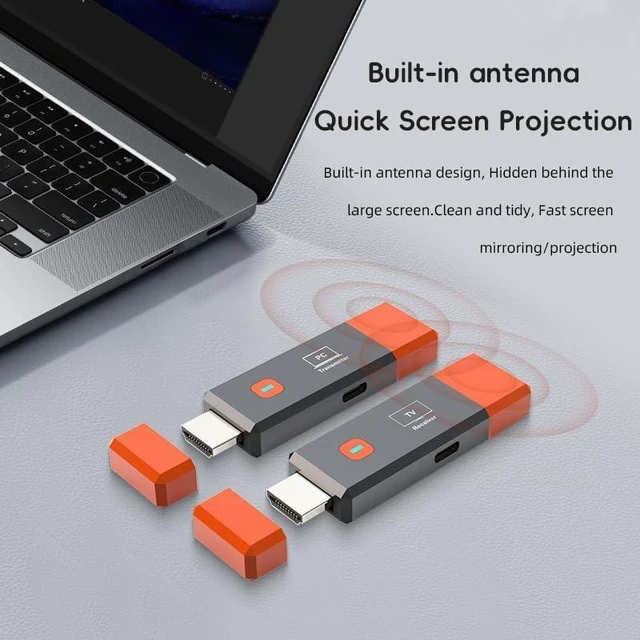 Alt view image 5 of 7 - Wireless HDMI Extender Kit with Transmitter and Receiver 328FT/100M 2.4G/5G HDMI Video and Audio Transmission 4K Decoding 1080P Output Plug and Play Screen Projection for Laptop TV Box Projector