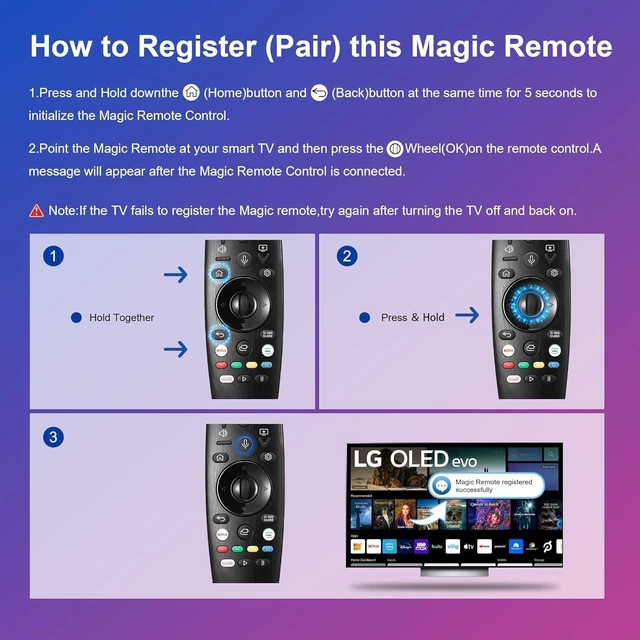 Alt view image 3 of 6 - AKB75855501 Voice Magic Remote Control Universal Smart TV Remote Replacement TV Remote with Pointer Function Voice Search Mouse Pointing and Scroll Wheel Controls
