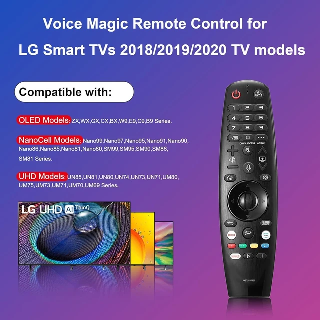 Alt view image 5 of 6 - AKB75855501 Voice Magic Remote Control Universal Smart TV Remote Replacement TV Remote with Pointer Function Voice Search Mouse Pointing and Scroll Wheel Controls