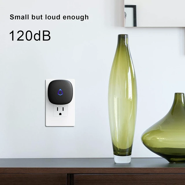 Alt view image 5 of 7 - M520+F55 Wireless Doorbell Kit Cordless Doorbell Chime Receiver with Push Button 1000Ft Range 58 Chimes 5-Level Adjustable Volume Colorful LED IP55 Waterproof Memory Function Black