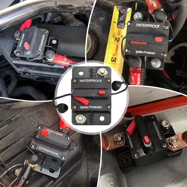 Alt view image 5 of 7 - 300A Circuit Breaker Fuse Holder Manual Reset DC 12-48V Panel Mount Circuit Protection Water Resistant for Boat Trolling Motors Marine ATV Trailers Vehicles Stereo Audio and Solar Energy Systems