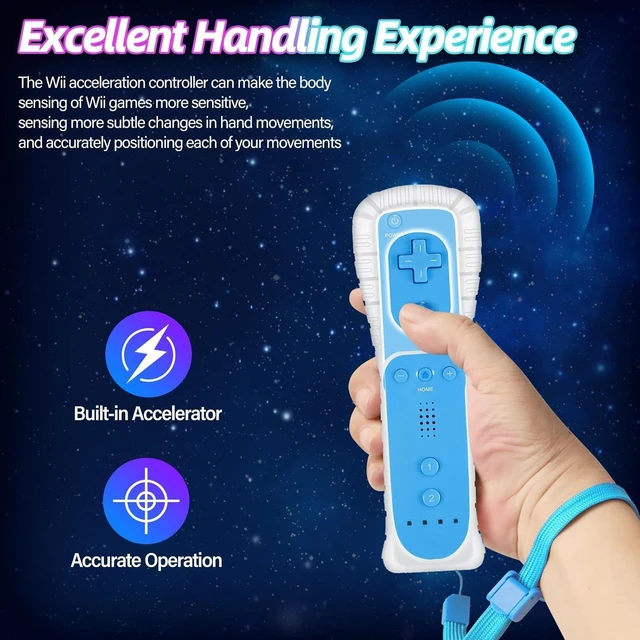Alt view image 3 of 7 - Wireless Wii Remote Controllers with Bluetooth Connectivity Silicone Cases and Wrist Straps AA Battery Support Docking Station Charging 8 m Wireless Reception For Wii/Wii U Pink and Blue 2-Pack