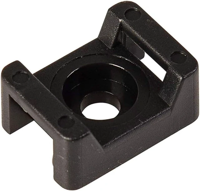 Alt view image 3 of 7 - Saddle Type Cable Tie Screw Mounts Cable Bundle Fasteners Nylon 66 94V-2 Zip Tie Anchors 0.14 in Screw Hole Fits Zip Ties Up To 0.2 in Wide Operating -40°F to +185°F Black 100 Pack