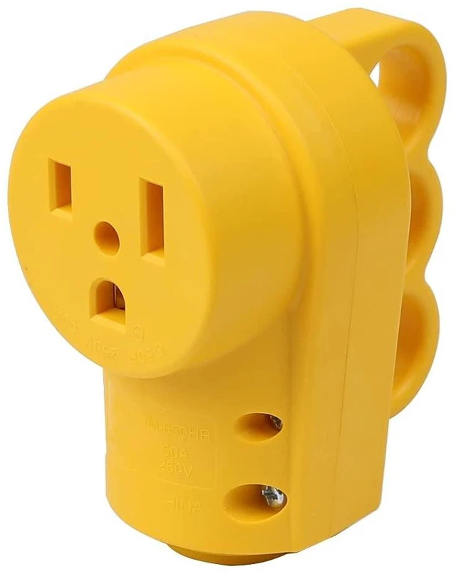 Main image of Nema 6-50R 50A 250V Female Welder Socket 50-Amp 250 Volt 6-50 Welder Replacement Receptacle, ETL Verified, Yellow Color