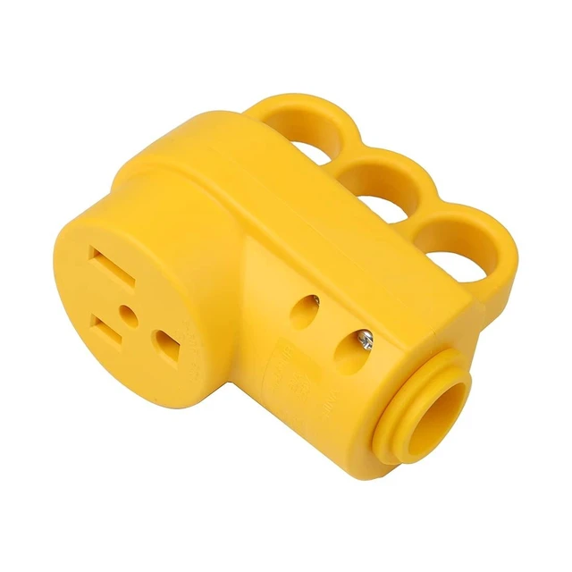 Alt view image 3 of 4 - Nema 6-50R 50A 250V Female Welder Socket 50-Amp 250 Volt 6-50 Welder Replacement Receptacle, ETL Verified, Yellow Color