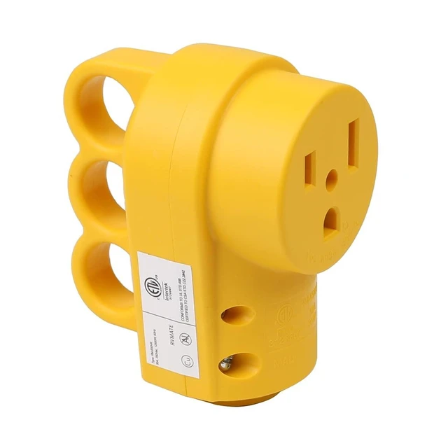 Alt view image 2 of 4 - Nema 6-50R 50A 250V Female Welder Socket 50-Amp 250 Volt 6-50 Welder Replacement Receptacle, ETL Verified, Yellow Color