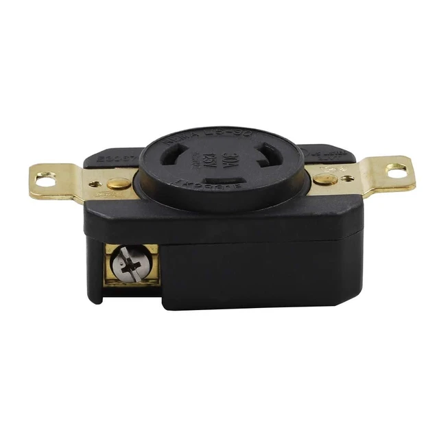 Alt view image 3 of 5 - LK-2331F NEMA L5-30R Locking Female Receptacle Connector 30A 125V 2-Pole 3-Wire Grounding Twist-Lock AC Power Receptacle Industrial Grade PBT Housing with Pure Copper Terminals for Generator