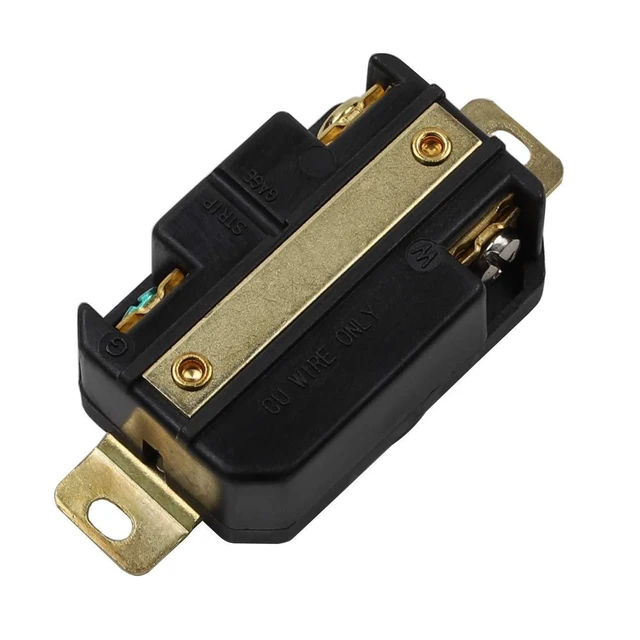 Alt view image 4 of 5 - LK-2331F NEMA L5-30R Locking Female Receptacle Connector 30A 125V 2-Pole 3-Wire Grounding Twist-Lock AC Power Receptacle Industrial Grade PBT Housing with Pure Copper Terminals for Generator
