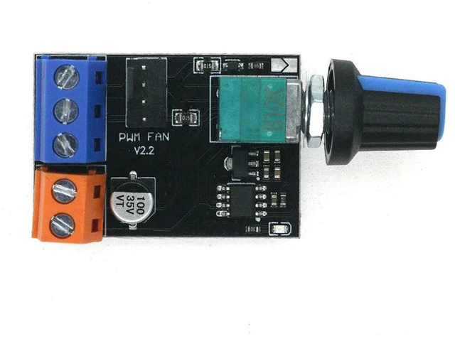Alt view image 2 of 3 - DC12V PWM Fan Speed Controller Stepless Fan Speed Governor 3-Wire & 4-Wire Brushless Fan Regulator with Rotary Control Knob and Power Switch for PC Chassis Server Cooling and Cabinet Ventilation