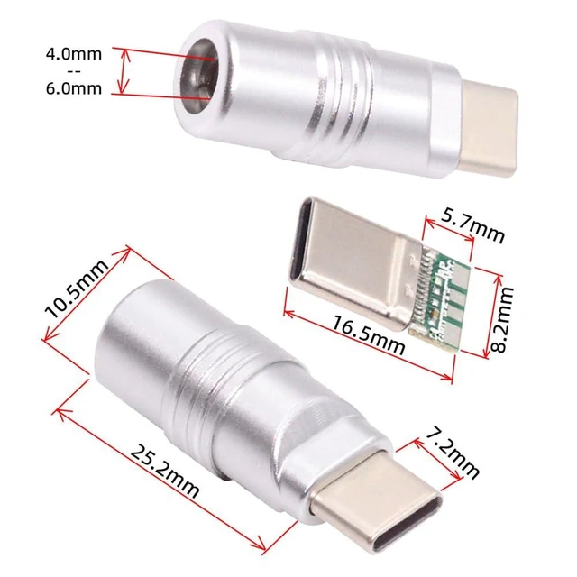 Alt view image 6 of 7 - USB 3.1 Type-C Male Plug Connector Solder Type USB-C Cable End DIY Replacement Connector with Silver Aluminum Alloy Shell Fits 4.0mm~6.0mm Cable