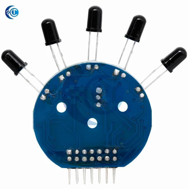 Alt view image 2 of 3 - 5 Channel Infrared Flame Sensor Module Analog & Digital Dual Output Fire Detection Board with Adjustable Sensitivity for Fire Alarm Systems Fire Fighting Robot and STM32 DIY Projects