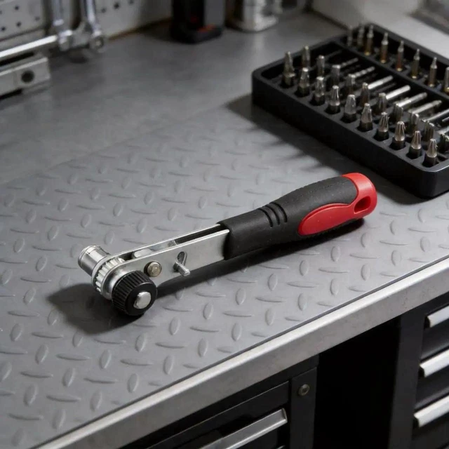 Alt view image 2 of 3 - Forward Reverse Adjustable Bit Holder Wrench Socket Adapter and QuickChange Screwdriver Tool Accessory for Standard Screwdriver Bits Manual or Power Screwdriver Attachment for Home Repair and DIY