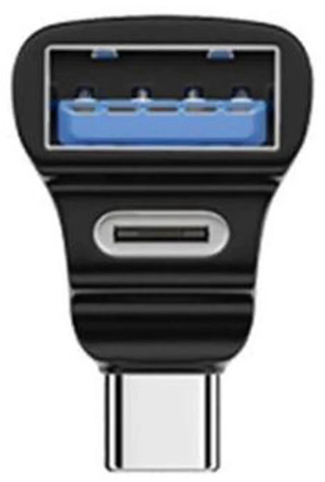 Alt view image 3 of 4 - 2 in 1 USB-C OTG Splitter Adapter Type-C Male to USB-C Female Charging Port and USB-A Female Port Data Sync Pass-Through Charging Cable for Smartphones Tablets and USB-C Devices
