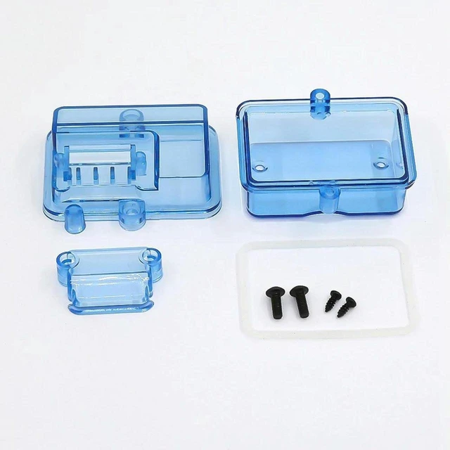 Alt view image 2 of 3 - Waterproof RC Car Receiver Box Plastic Receiver Housing Case Electronic Equipment Storage Enclosure Splash-Proof Upgrade Parts for Off-Road Vehicle Modification Blue 2 Pack