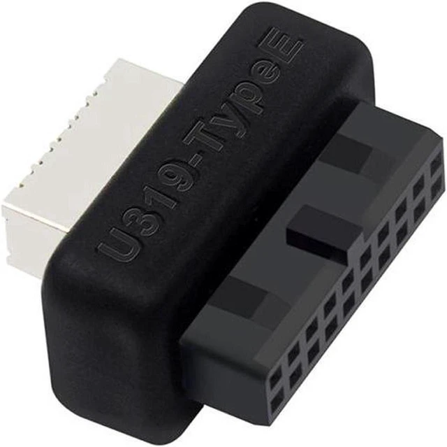 Main image of Type-E A-Key USB 3.1/3.2 Front Panel Adapter USB 3.0/3.1 Gen 2 IDC 20Pin Motherboard Header to 20 Pin Female Converter Internal Chassis Bracket Straight Type-180 degree Up to 10Gbps For Linux