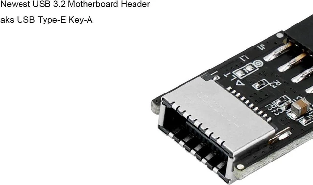 Alt view image 2 of 5 - USB 2.0 9Pin to USB 3.2 20Pin Type-E Key-A Female Internal Header Adapter for Motherboard USB-C Front Panel Extension 480Mbps Data Transfer Plug and Play