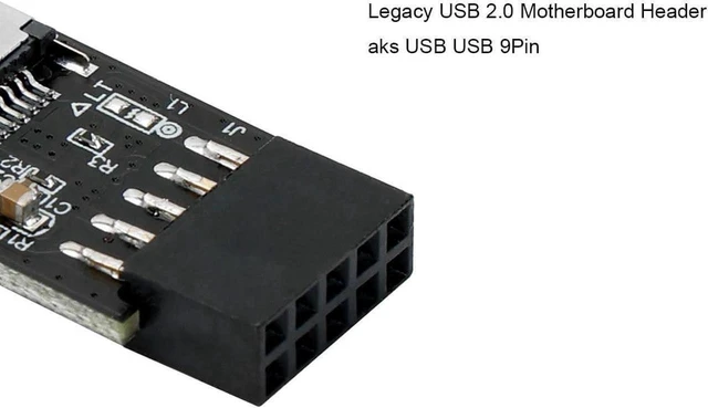 Alt view image 3 of 5 - USB 2.0 9Pin to USB 3.2 20Pin Type-E Key-A Female Internal Header Adapter for Motherboard USB-C Front Panel Extension 480Mbps Data Transfer Plug and Play