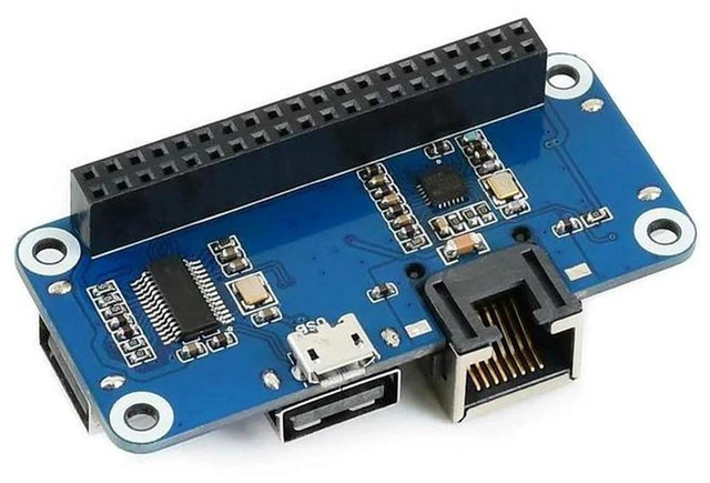 Alt view image 2 of 3 - Ethernet USB HUB HAT with 100Mbps RJ45 Network Adapter and 3-Port USB Hub Expansion Board Stackable Plug & Play Network Interface Module for Raspberry Pi Zero W / Zero WH
