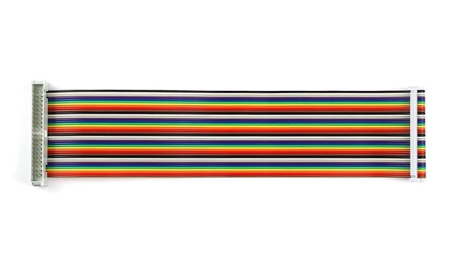 Alt view image 2 of 5 - 40pin IDC Male to Female GPIO Ribbon Cable Flat Breadboard Jumper Wires Separable Assembly Kit for Raspberry Pi 5/3/2 Model B/B+ with 3.5/5 inch TFT Touch Screen LCD Display Rainbow 8inch