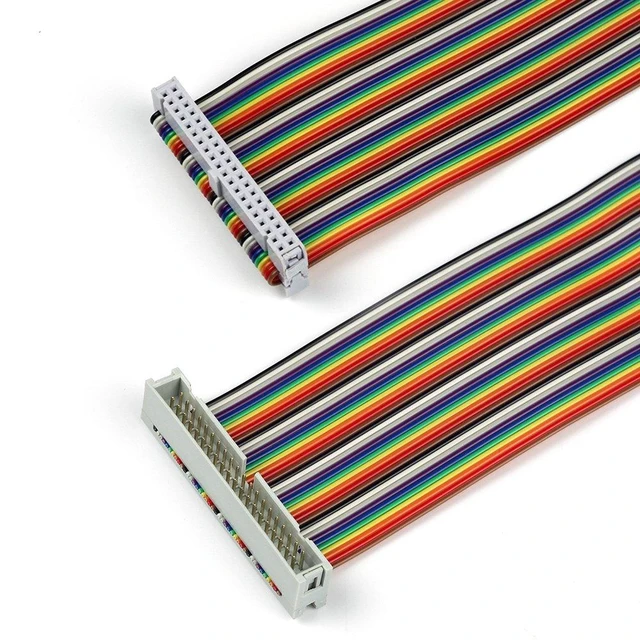 Alt view image 3 of 5 - 40pin IDC Male to Female GPIO Ribbon Cable Flat Breadboard Jumper Wires Separable Assembly Kit for Raspberry Pi 5/3/2 Model B/B+ with 3.5/5 inch TFT Touch Screen LCD Display Rainbow 8inch