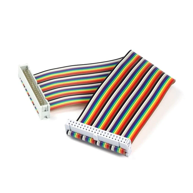 Alt view image 4 of 5 - 40pin IDC Male to Female GPIO Ribbon Cable Flat Breadboard Jumper Wires Separable Assembly Kit for Raspberry Pi 5/3/2 Model B/B+ with 3.5/5 inch TFT Touch Screen LCD Display Rainbow 8inch
