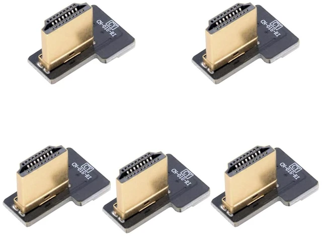 Main image of HDMI Type-A Male Connector Standard HDMI Video Plug Right Angle 90 Degree Flat FPC 1080p HDMI Port Connector for Video Devices Compatible with FPV HDTV Cameras and Multicopter Aerial Photography 5pcs