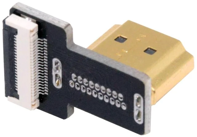 Alt view image 2 of 7 - HDMI Type-A Male Connector Standard HDMI Video Plug Right Angle 90 Degree Flat FPC 1080p HDMI Port Connector for Video Devices Compatible with FPV HDTV Cameras and Multicopter Aerial Photography 5pcs