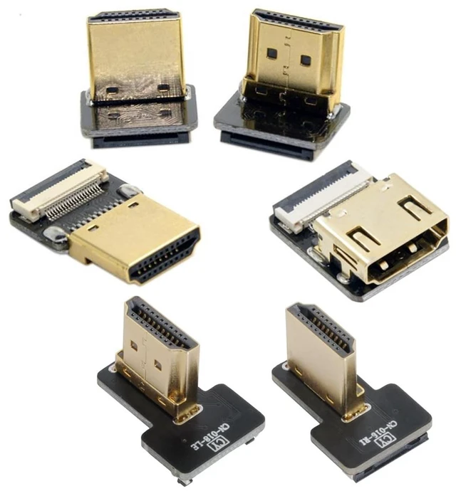 Alt view image 5 of 7 - HDMI Type-A Male Connector Standard HDMI Video Plug Right Angle 90 Degree Flat FPC 1080p HDMI Port Connector for Video Devices Compatible with FPV HDTV Cameras and Multicopter Aerial Photography 5pcs