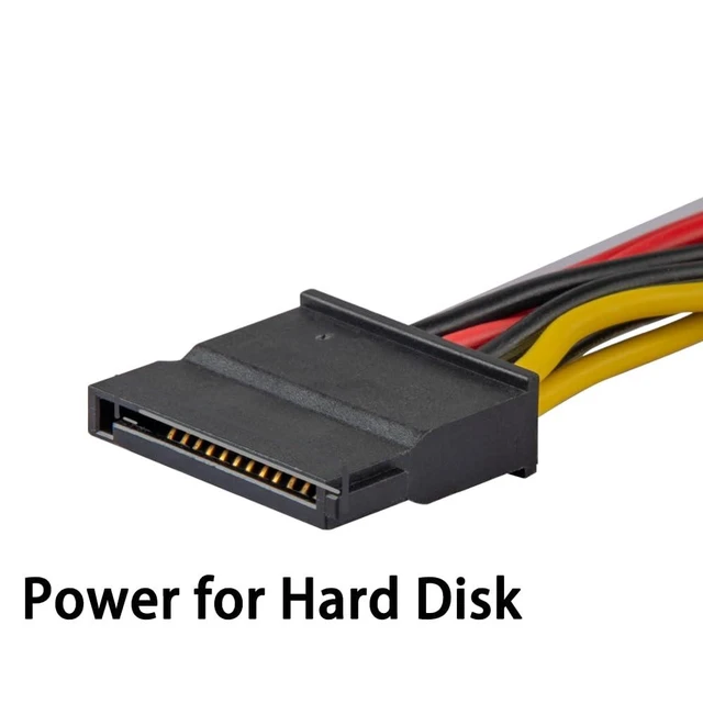 Alt view image 5 of 5 - DC 12V to 5V SATA Power Adapter Cable DC5525 Female 5.5mm x 2.5mm Connector to 2 SATA Male Power Supply Cable for HDD Step-Down Voltage Regulator 1007 18AWG Tinned Copper Wire 27inch