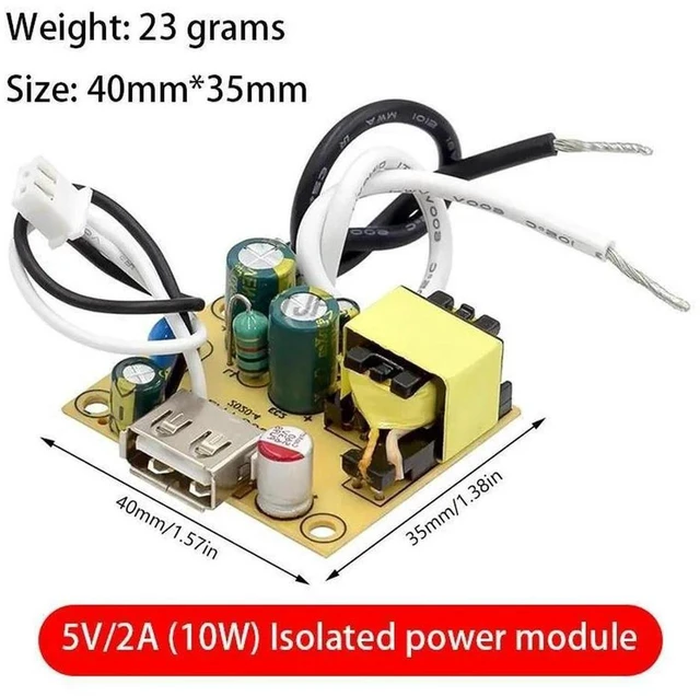 Alt view image 3 of 3 - AC-DC Power Supply Module Isolated Step-Down Buck Converter AC 110-220V Input to DC 5V 2A 10W Output Precision Voltage Regulation Power Module for Electronic DIY Sensor and Small Control Circuits