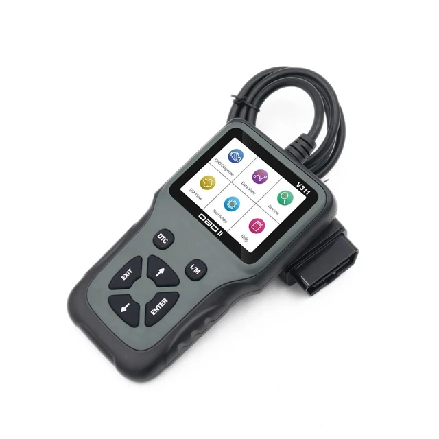 Alt view image 4 of 4 - Automotive Diagnostic Tool OBD2 EOBD Code Reader Odometer Mileage Programmer Auto Mileage Correction Tool On-Board Diagnostic Tester 2.8-inch TFT Display 8-36V Real-Time Data Waveform