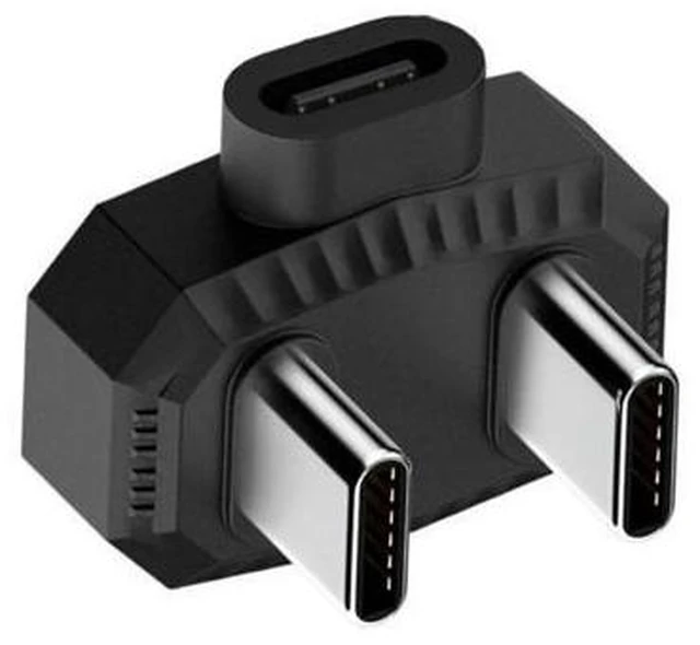 Alt view image 3 of 3 - USB C Female to Dual USB C Male Adapter USB Type C Port Converter USB-C Hub Connector for Data Transfer Charging and Power Adapter Use Multiple USB C Port Hub Extension