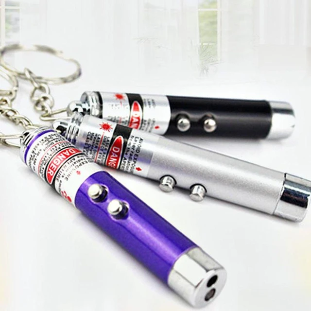 Alt view image 2 of 7 - Pet Toy Laser Pointer for Cats Interactive Cat Laser Toy with Red Infrared Light Mini Portable Laser Cat Wand One-Button Indoor Play and Exercise Teaser Safe Gentle Output