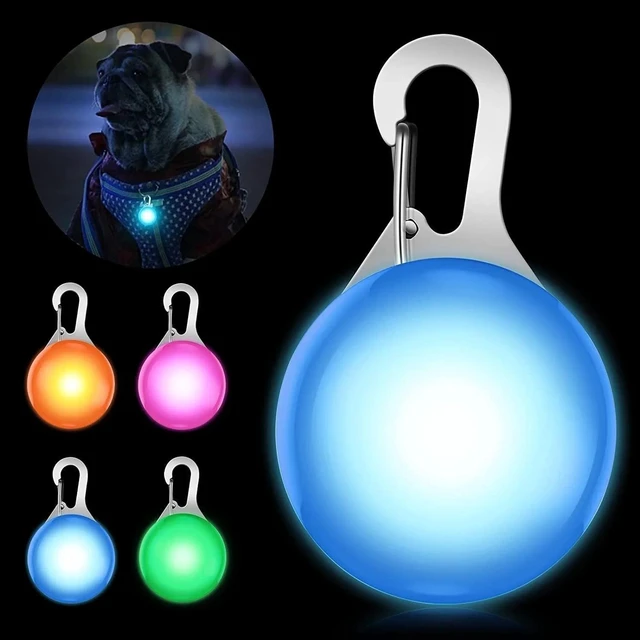 Alt view image 7 of 7 - LED Dog Collar Lights 4pcs Clip-On Dog Collar Light Flashing Dog Tag Light with Stainless Steel Clip Rechargeable Battery Powered for Night Walking Camping and Outdoor Activities