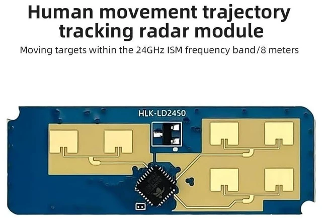 Alt view image 7 of 7 - HLK-LD2450 24GHz Radar Human Movement Tracking Module FMCW Trajectory Sensor with Distance Angle Speed Detection 8m Sensing Range 5V Serial ASCII Output for Smart Home Indoor Positioning