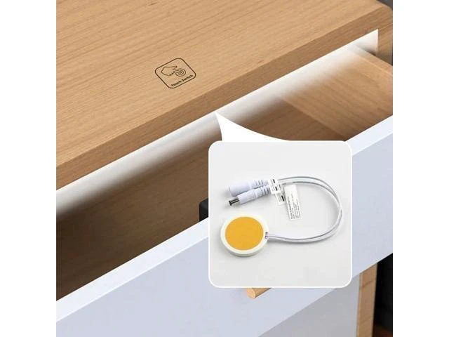 Alt view image 5 of 7 - FTS-06 LED Touch Dimmer Switch DC12V/24V 5A 60W Wood Panel Hidden Surface Touch On/Off Switch Soft Dimming Control Concealed Installation for LED Light Strips White