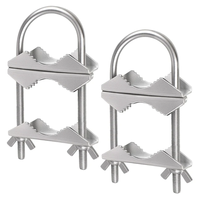 Alt view image 7 of 7 - Antenna Mast Clamp V Jaw Bracket Kit with U Bolts Mast to Mast Pole Mount Heavy Duty Galvanized Zinc-Plated Iron Anti-Rust 1 to 3.7 in 25-94mm Pole Diameter Outdoor Antennas 2 Sets
