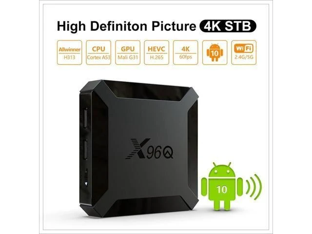 Alt view image 7 of 7 - X96Q 4K TV Box 2GB RAM 16GB eMMC H313 Quad Core Media Player 2.4G WiFi AV USB RJ45 Ethernet TF Card DC 5V/2A Netflix YouTube Set Top Box 10 Set Top Boxes