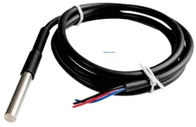 Main image of DS18B20 Digital Temperature Sensor Module Waterproof Stainless Steel Temperature Probe Digital Sensor Cable Terminal Adapter Kit for Temperature Measurement Cable Length 100CM